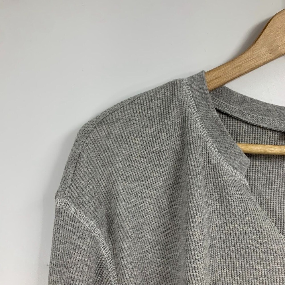 BP Nordstrom Women's Organic Cotton V Neck Waffle Knit Long Sleeve Size M - Picture 3 of 7